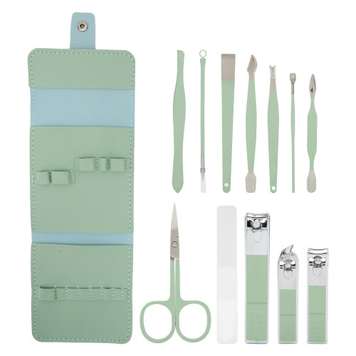12-delig roestvrijstalen manicure set mint