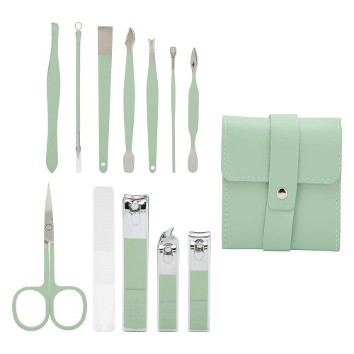 12-delig roestvrijstalen manicure set mint 1