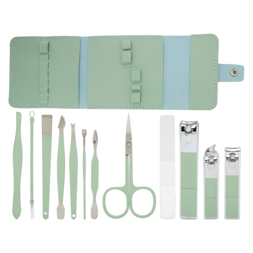 12-delig roestvrijstalen manicure set mint 2