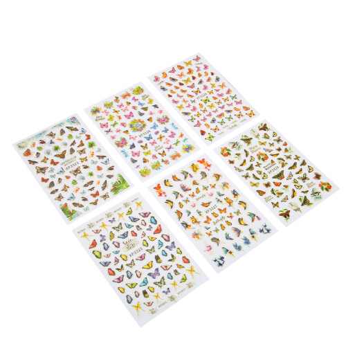 6x Schmetterlings-Nagelsticker - Selbstklebend DIY 1