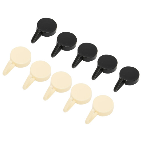 (Black+White) 10x Transparente Haft-Wandhaken 2