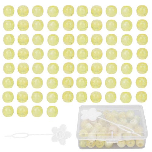(Yellow) 74 Stk Haarflechtperlen Dreadlock Zubehör Gelb