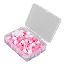 (Pink) 74 Stk Runde Haarperlen für Zöpfe & Perücken Gelb
