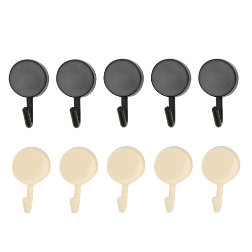 (Black+White) 10x Transparente Haft-Wandhaken 1