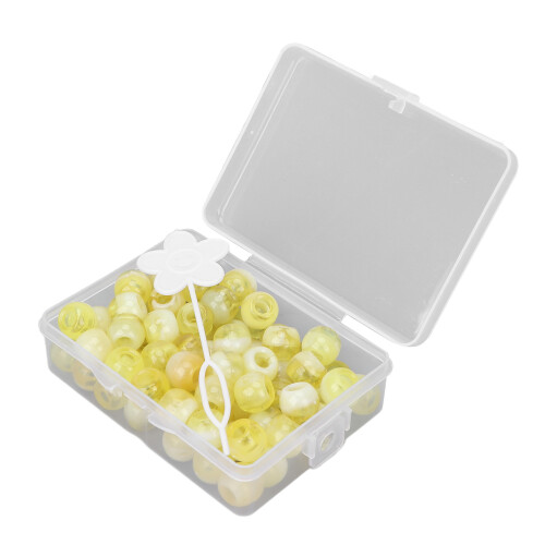 (Yellow) 74 Stk Haarflechtperlen Dreadlock Zubehör Gelb 2