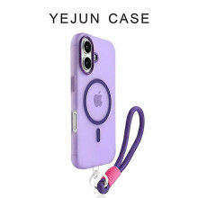 (iPhone 16Plus, Purple) For iPhone Case Rose Jelly Magnetic with Strap