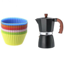 (300cm) Italy Aluminium Mocha Single Valve Coffee Pot Set 300ml 150ml