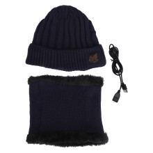 (Bleu marine) USB Elektrische Verwarmde Wintermuts