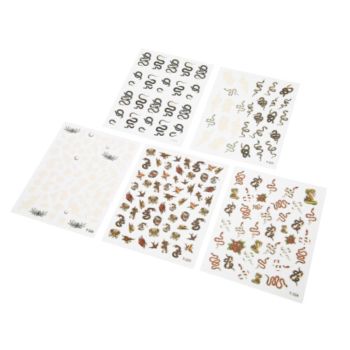 5x Zelfklevende Slang Nagelstickers 1