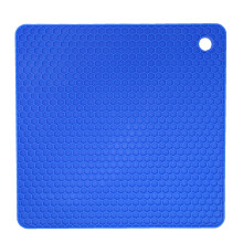 (Dark Blue) Tappetino Silicone Antiscivolo Termico Quadrato Blu Scuro