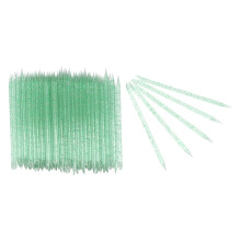 (Green) 100pcs Yellow Cuticle Pusher Sticks