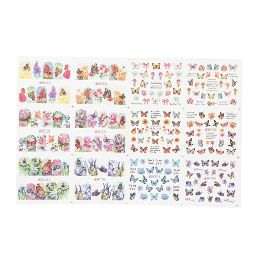 DIY Water Transfer Butterfly Nail Art Stickers Tips