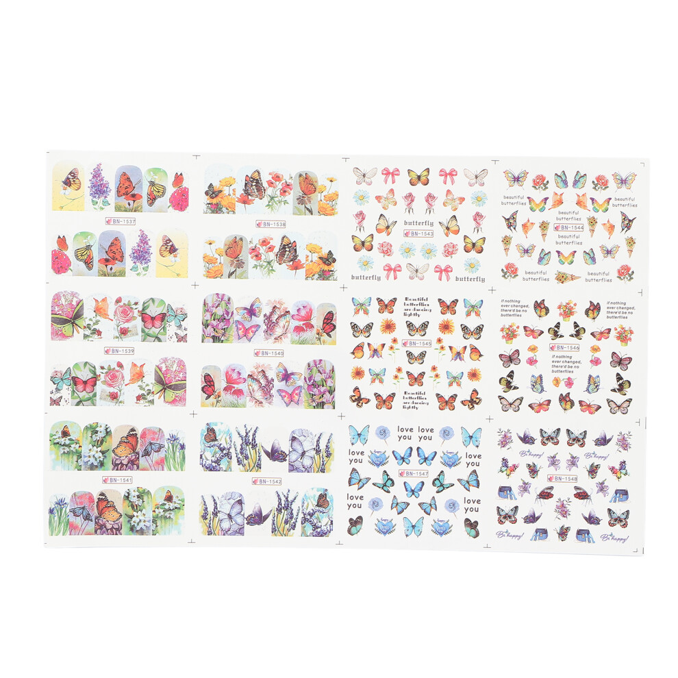 Butterfly Nail Art Stickers Water Transfer DIY Manicure Tips