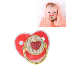 Newborn Silicone Heart-Shaped Pacifier Set for Infants 6-18 Months Red
