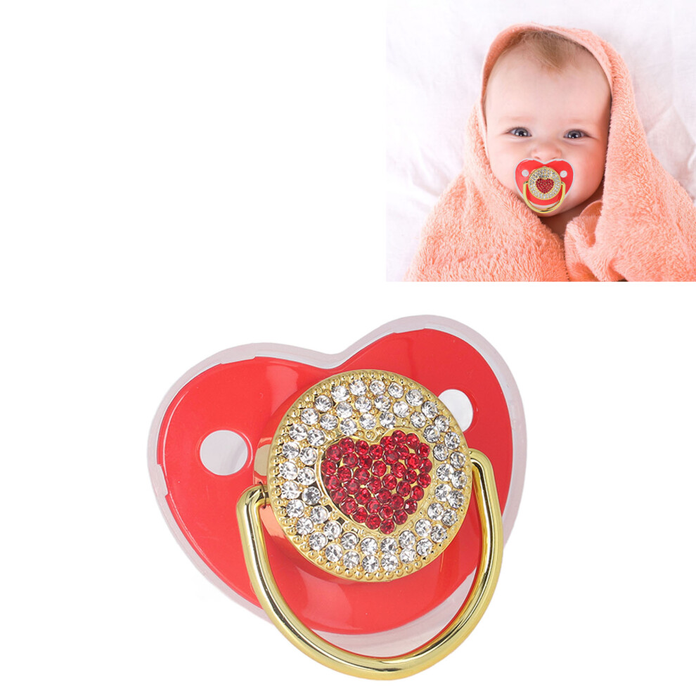 Newborn Silicone Heart-Shaped Pacifier Set for Infants 6-18 Months Red