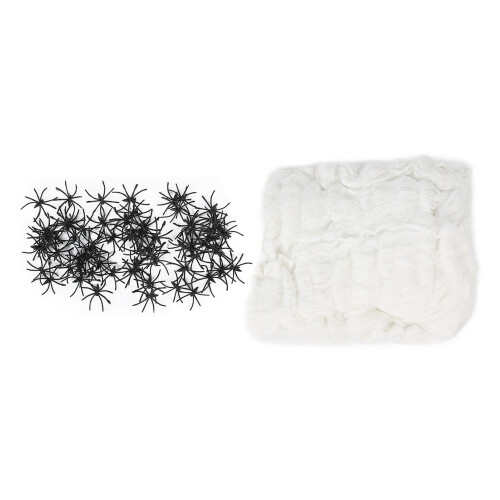 300g Halloween Spider Web Decor w/ 60 Fake Spiders 2