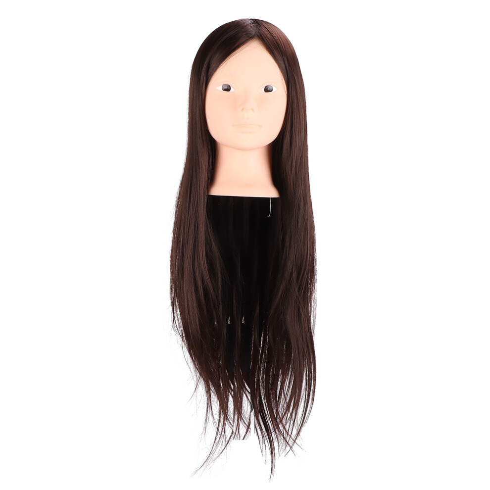 Long Brown Hair Mannequin Head Synthetic Hair Styling Training