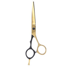 (Flat Scissors) Haarschere Edelstahl 5,5 Zoll Tragbar Schwarz Gold