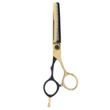 (Thinning Scissors) Haarschere Edelstahl 5,5 Zoll Tragbar Schwarz Gold