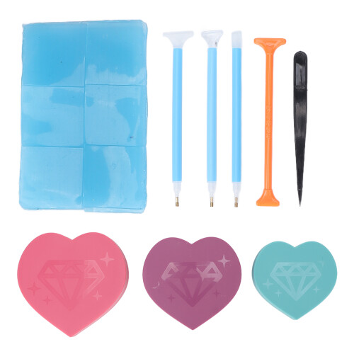 (Blue) DIAMANTMALEREI-SET, Bohrstift, Perlen & Tabletts 2