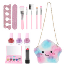 Kinder-Makeup-Set: Nagellack, Lippenstift, Lidschatten