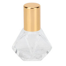 (Gold Lid) Glass Perfume Roller Bottle 8ml Essential Oil Roll On Black Lid