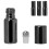 (Black) 3pcs Glass Perfume Roller Bottle 5ml Silver 5
