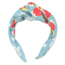 (Light Blue) Geknopt Hoofdband Kruisknoop Breed Lichtblauw