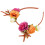 (Rose Red) Bloem Rendier Gewei Hoofdband Donkerroze 3