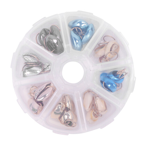 24 Anelli Capelli Multicolore Gioielli Conchiglia Unisex 1