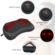 Back Neck Massager Heat Deep Tissue Kneading Pillow Shoulder Waist Leg