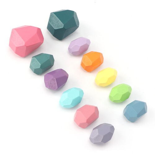 12pz Blocchi Equilibrio Legno Colorato Educativi 1