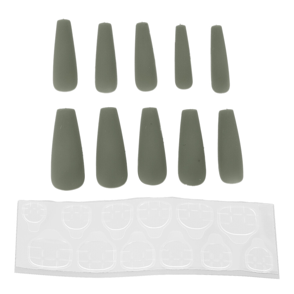 (N5355-03) 10pcs Coffin Fake Nails Extra Long Glossy for Women N5355-03