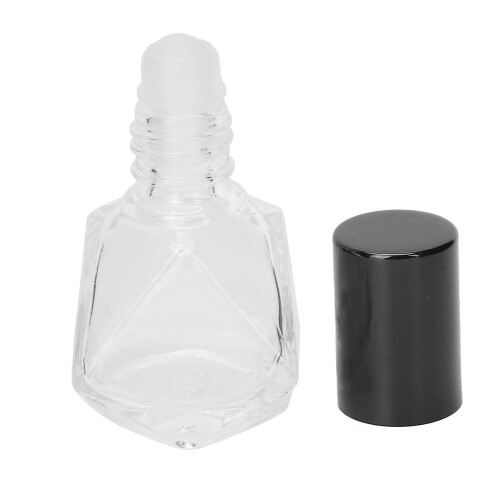 (Black Lid) Refillable Perfume Bottle Empty Aromatherapy Roller 8ml Black Lid 2