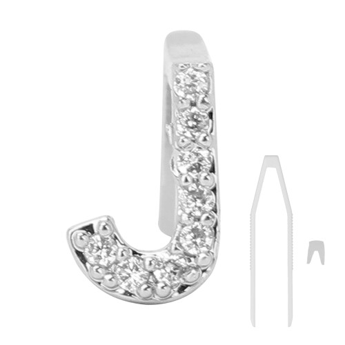 (J Silver) Silberner Zahnschmuck mit Buchstaben Hip-Hop