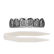 (Black) Plated Teeth Brace Metal Fashionable Jewelry Halloween Black