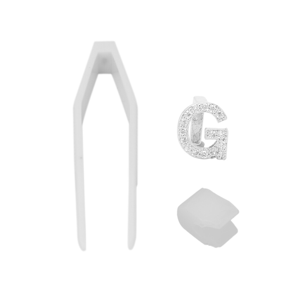 (Silver) English Letter G Teeth Brace Cosplay Hip Hop Decoration Gold