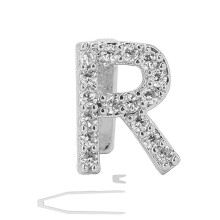 (Silver R) Hip-Hop-Zahnspange Buchstabe F Halloween Silber