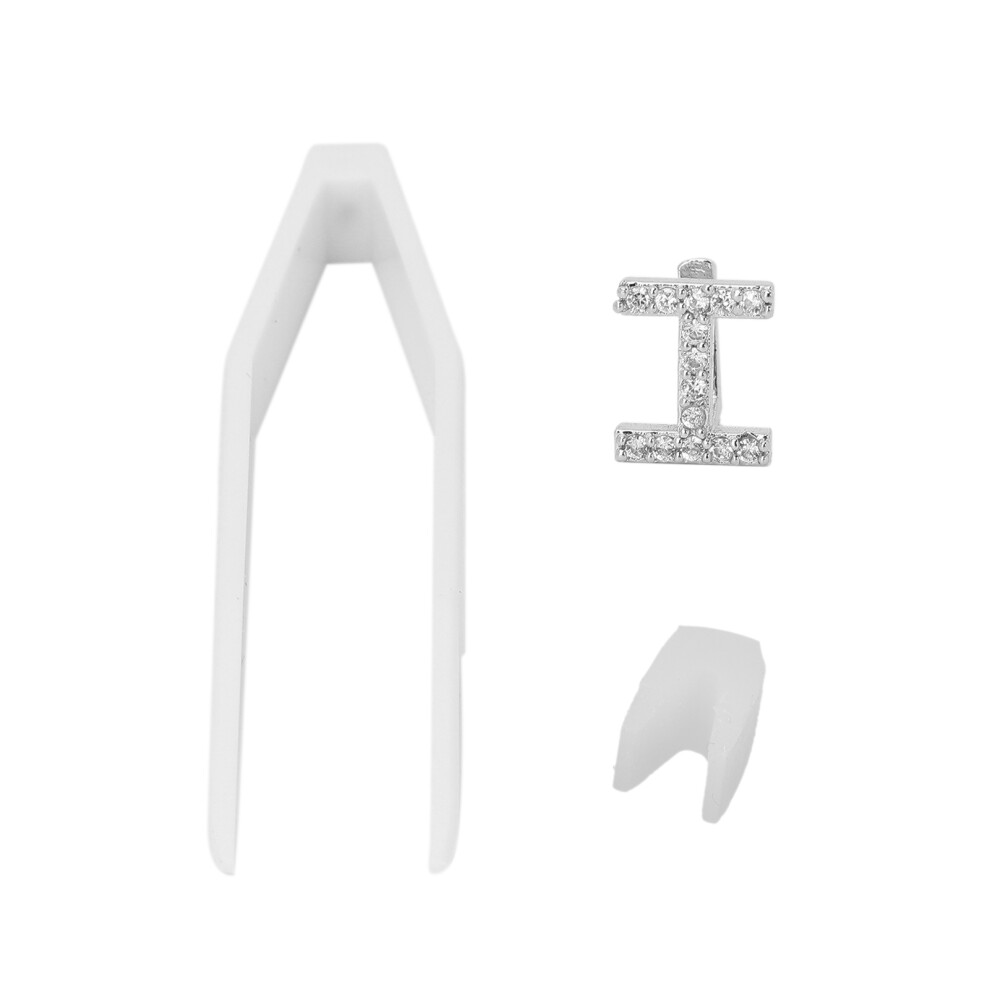 (Silver) Single Hip Hop I Letter Teeth Cosplay Dentures Halloween Silver