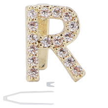 (Gold R) Hip-Hop-Zahnspange Buchstabe F Halloween Silber