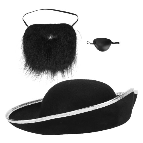 Cappello Pirata con Baffi e Occhiale Halloween 2