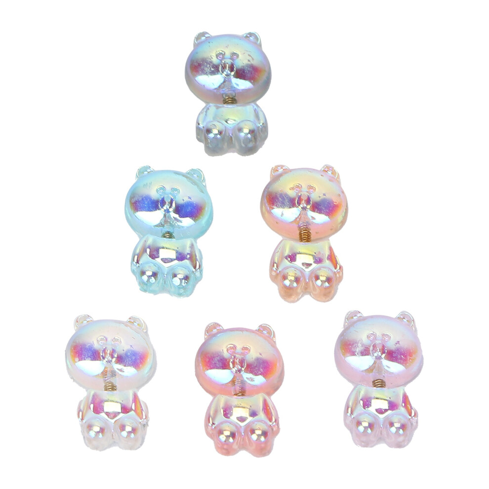 6pcs Cute 3D Bear Nail Art Decal for DIY Manicure