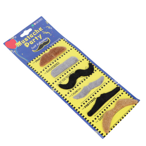 6 st. zelfklevende nep snor stickers 2