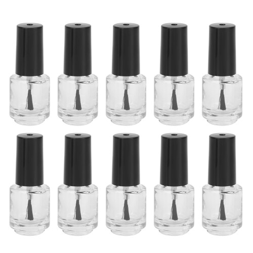 10x 5ml leere Nagellack-Flasche mit Pinseldeckel 2