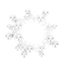 (White) Farbige Perlen-Spiral-Haarreifen, Telefonkabel-Ponyhalter