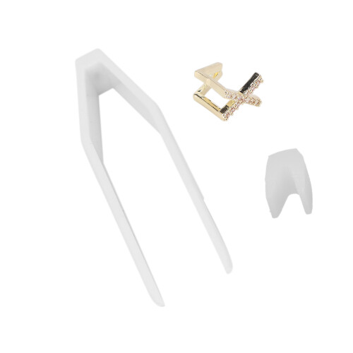 (Gold) Brace Denti Oro con Iniziale X per Gioielli 2