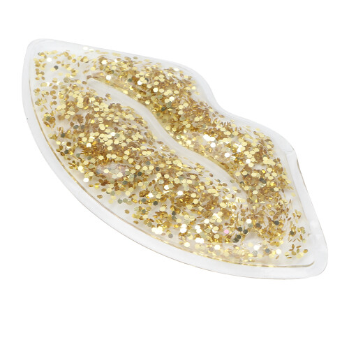 (Gold) Kühlendes Lippen-Gel Gold Glitzer Eisbeutel 2