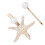 (White) 2x Falsche Perlen-Seestern-Haarclips, Weiß 5