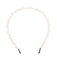 (B) Faux Pearl Alloy Headband Wedding Party Women Headwear Fashionable