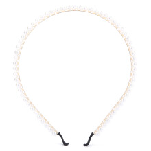 (E) Faux Pearl Alloy Headband Wedding Party Women Headwear Fashionable